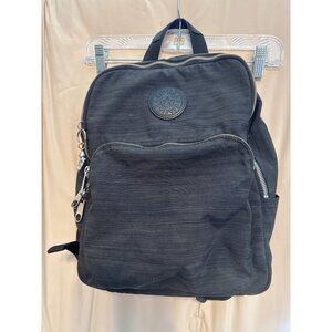 Black Nylon Kippling Sohi Backpack, Silver Metal Gorilla